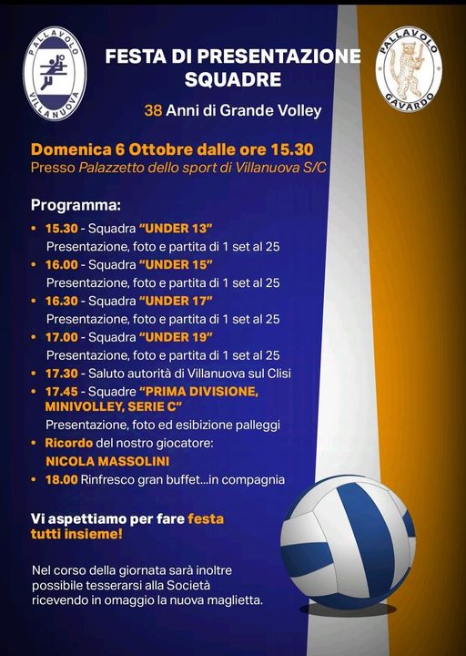 Locandina festa inizio stagione del 6 ottobre 2024